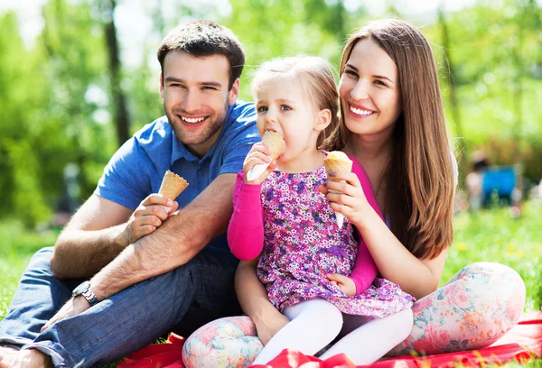 Family eating ice cream