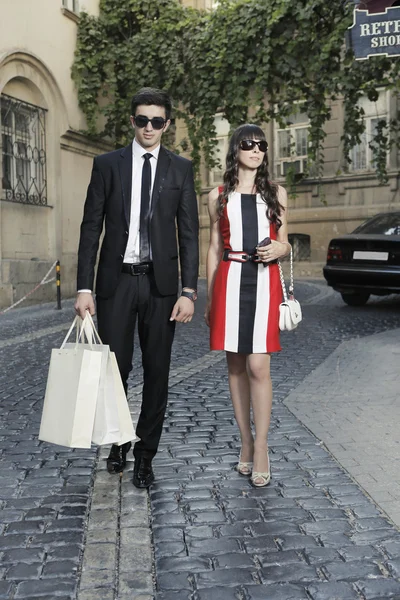 Shopping man and woman