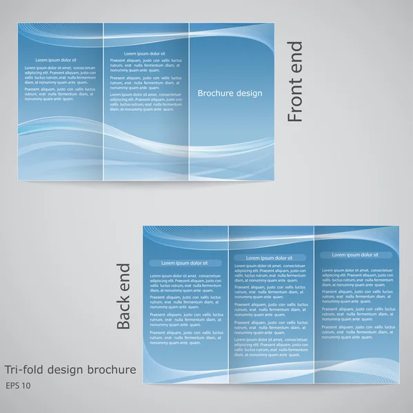 Tri-fold brochure design. Brochure template design with blue an