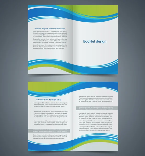 Blue brochure template design with green elements, layout business brochure, flyer template, booklet