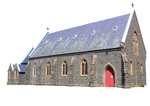 Old stone church isolated