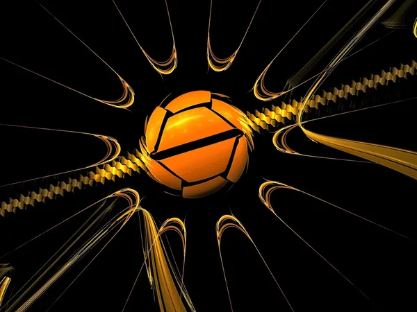 Graphic spinning ball fractal abstract