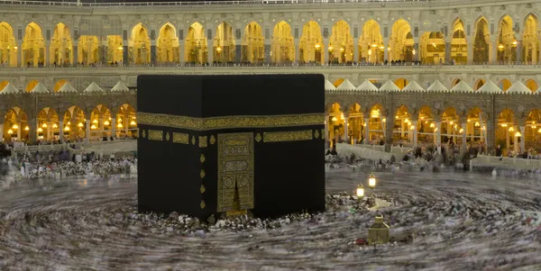 Pilgrims circumambulate the Kaaba at Masjidil Haram in Makkah, Saudi Arabia. Muslims all around the world face the Kaaba during prayer time.