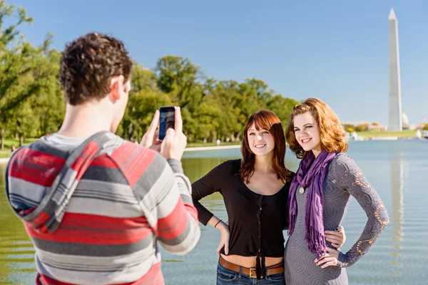 Tourist Couple Taking Pictures In Washington DC