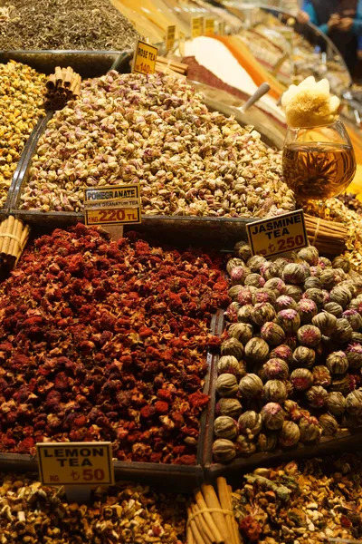 A variety of teas in the bazaar
