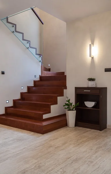 Travertine house: staircase