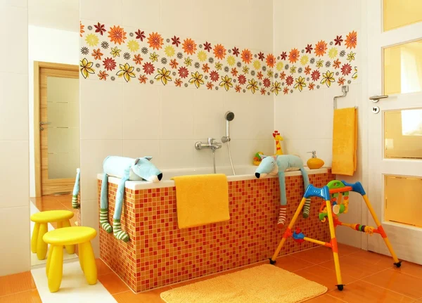 Colorful modern bathroom for children
