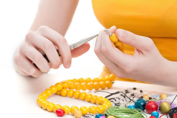 Yellow bead necklace