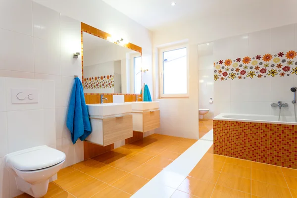 Modern orange bathroom