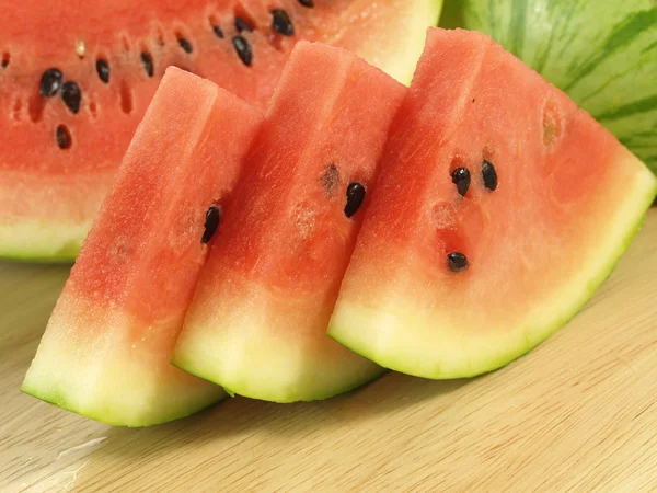 Three pieces of watermelon, closeup