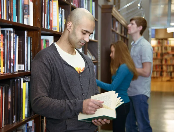 International students in a library