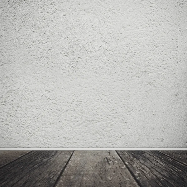 White wall with wooden floor. Vintage background