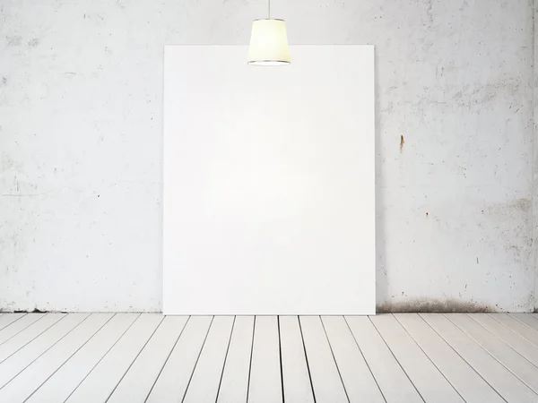 Blank poster with lamp light