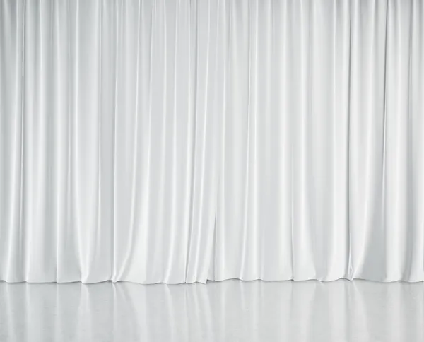 Stage with white curtains