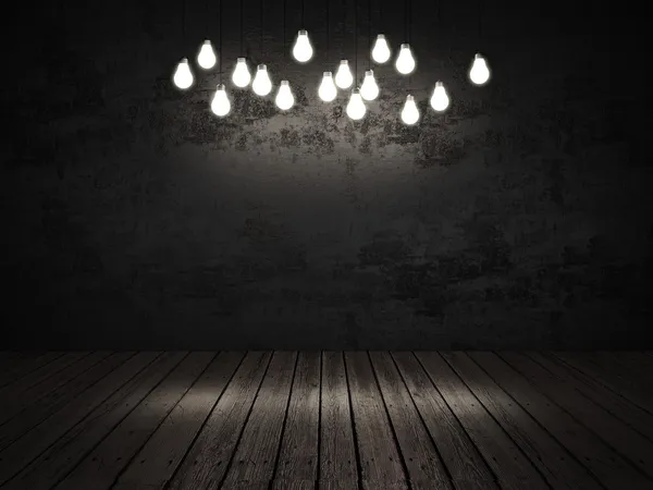 Light bulbs in a dark room