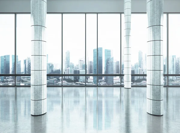 Office interior with large window