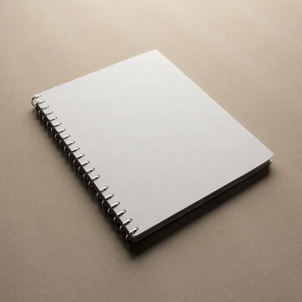 Notebook with white blank cover