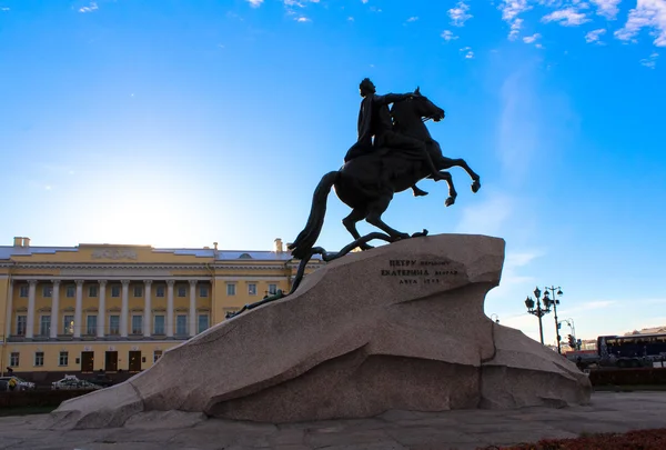 Monument to Peter I on the Senate square in St. Petersburg, Russia. Built in 1782, is one of the main attractions of the city