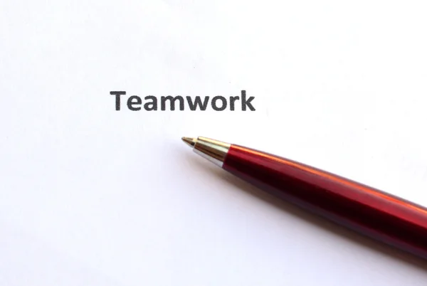 Teamwork with pen isolated