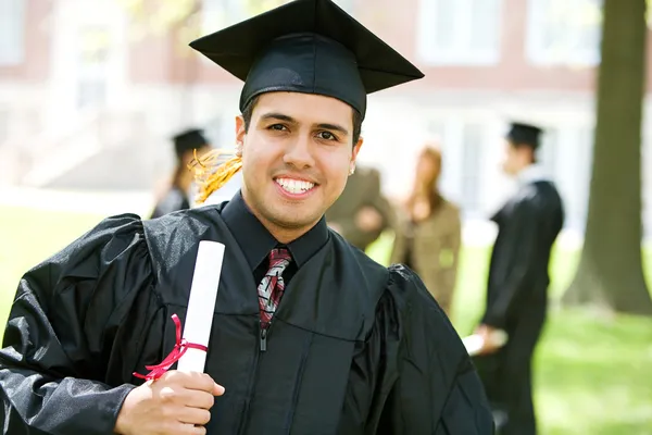 Graduation: Hispanic Student Happy to Graduate