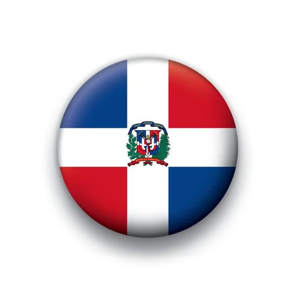 Vector flag button series of all sovereign countries - dominican republic
