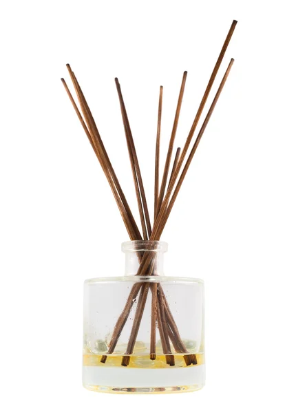Aroma sticks in a glass flask isolated