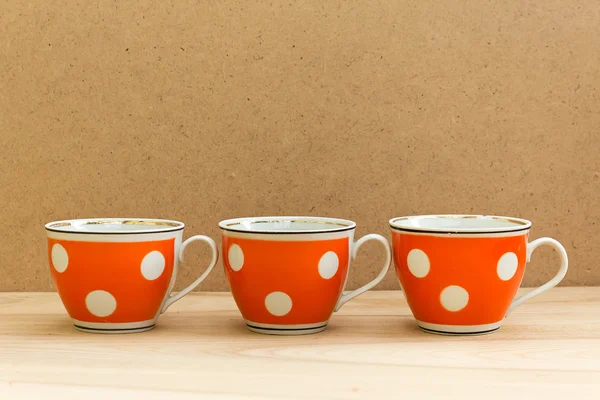 Retro cups with polka dot pattern