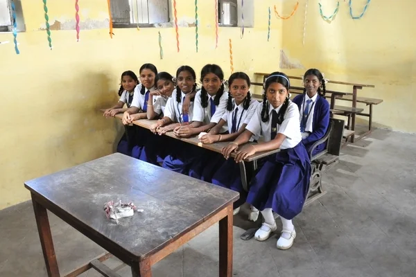 Indian schoolgirls in the classroom