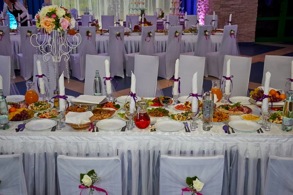 Festive table with food