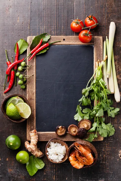 Ingredients for spicy Thai soup Tom Yam