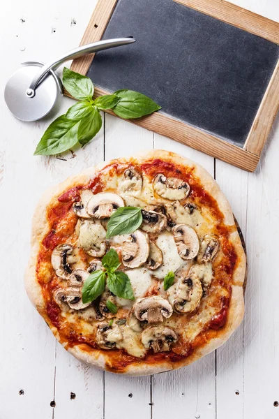 Pizza with mushrooms