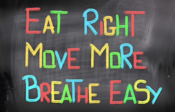 Eat Right Move More Breathe Easy Concept
