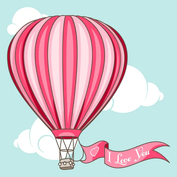 Hot air balloon with banner 