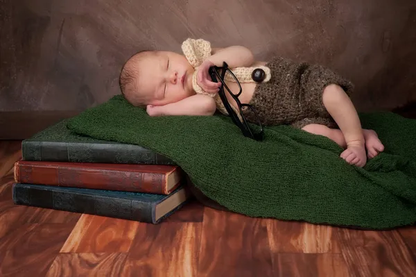 Newborn Baby Boy with Reading Glasses