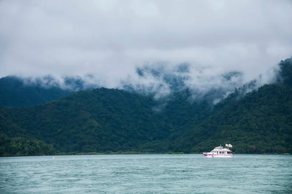 Sun Moon Lake in Nantou County, Taiwan on from the shuttle passenger yacht