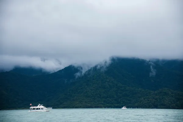 Sun Moon Lake in Nantou County, Taiwan on from the shuttle passenger yacht