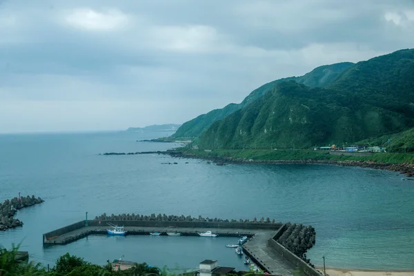 The northern coast of the East China Sea coast side of the road Wanli District, New Taipei City, Taiwan