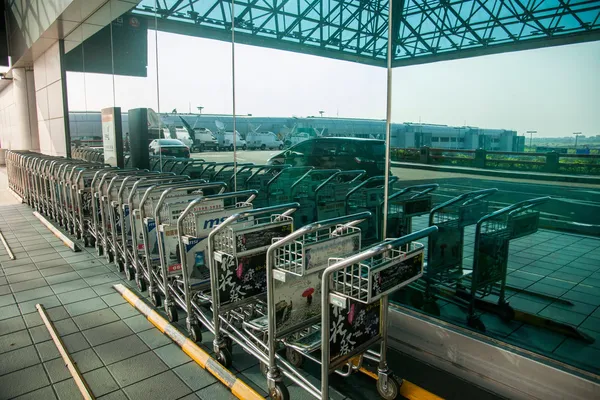 Taiwan Taoyuan International Airport Terminal baggage trolleys