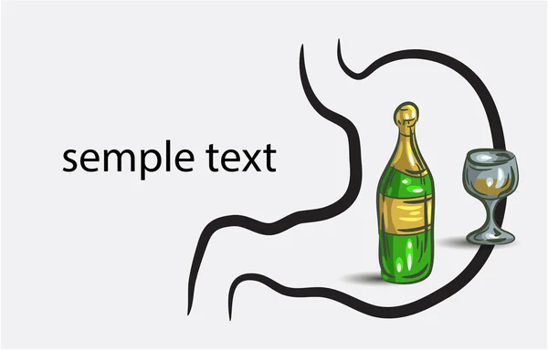 Stomach icon with champagne