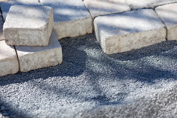 Paving stones on a construction site