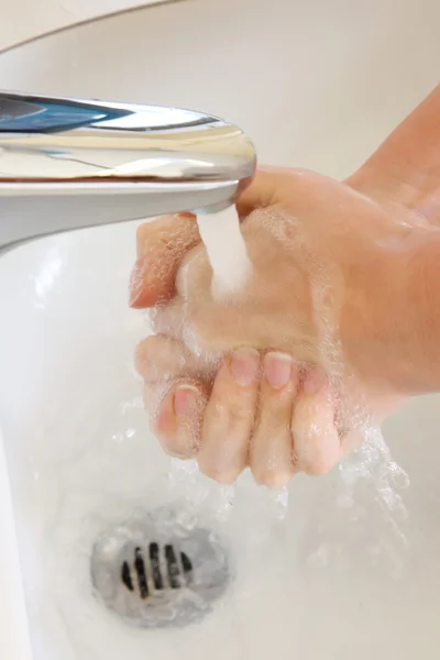 Close-up of hand washing