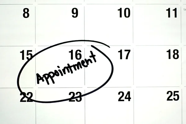 Word Appointment Circled on Calendar
