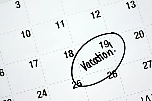 Vacation Plans Circled on Calendar