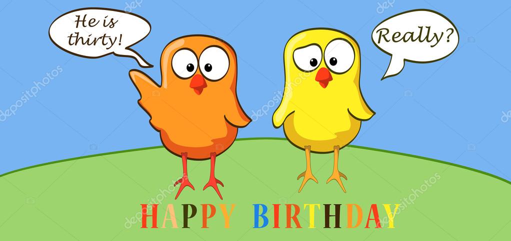 Cartoon Hühnchen Geburtstag 30 — Stockvektor © yakstudio 24923507