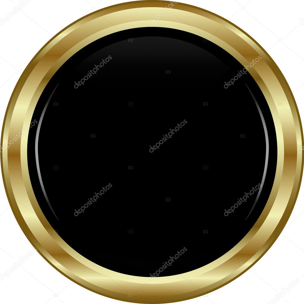 Black gold button. — Stock Vector © Ner2 #35492319