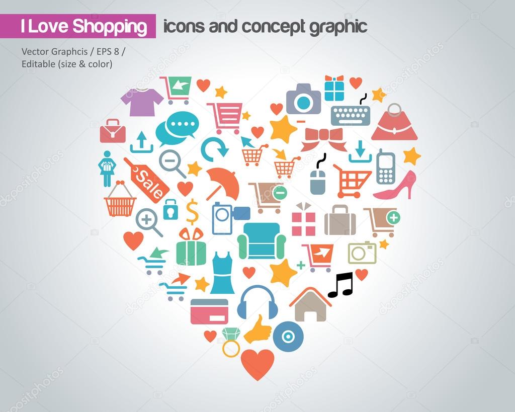 I Love Shopping Icon And Concept Stock Vector | i love shopping icon and concept stock vector I Love Shopping Icon And Concept Stock Vector | i love shopping icon and concept stock vector