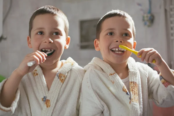 Brothers Brushing Teeth