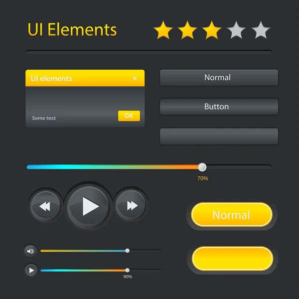 Vector modern user interface elements