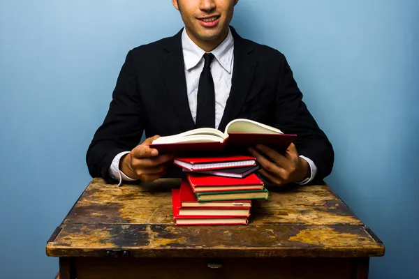 Young law student reading books