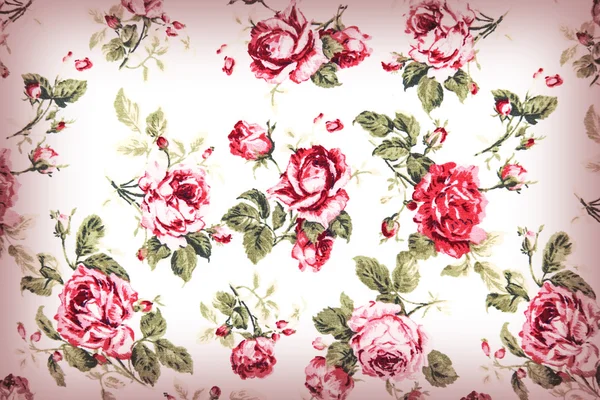 Red Rose Fabric Background, Fragment of colorful retro tapestry